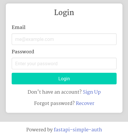 login screenshot